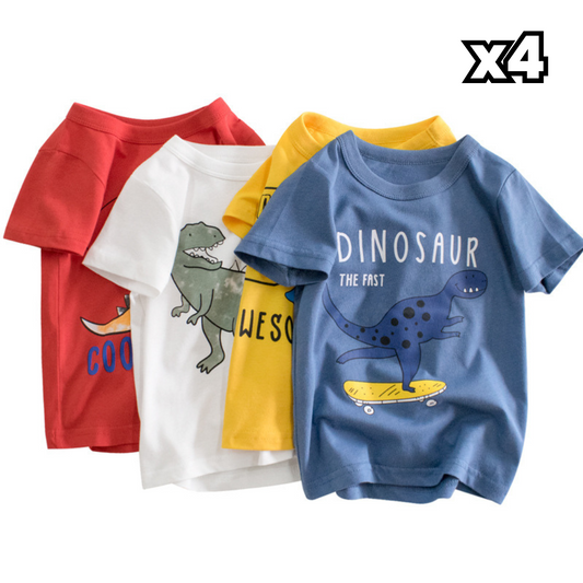 Dinosaurs x4 T-Shirts Set